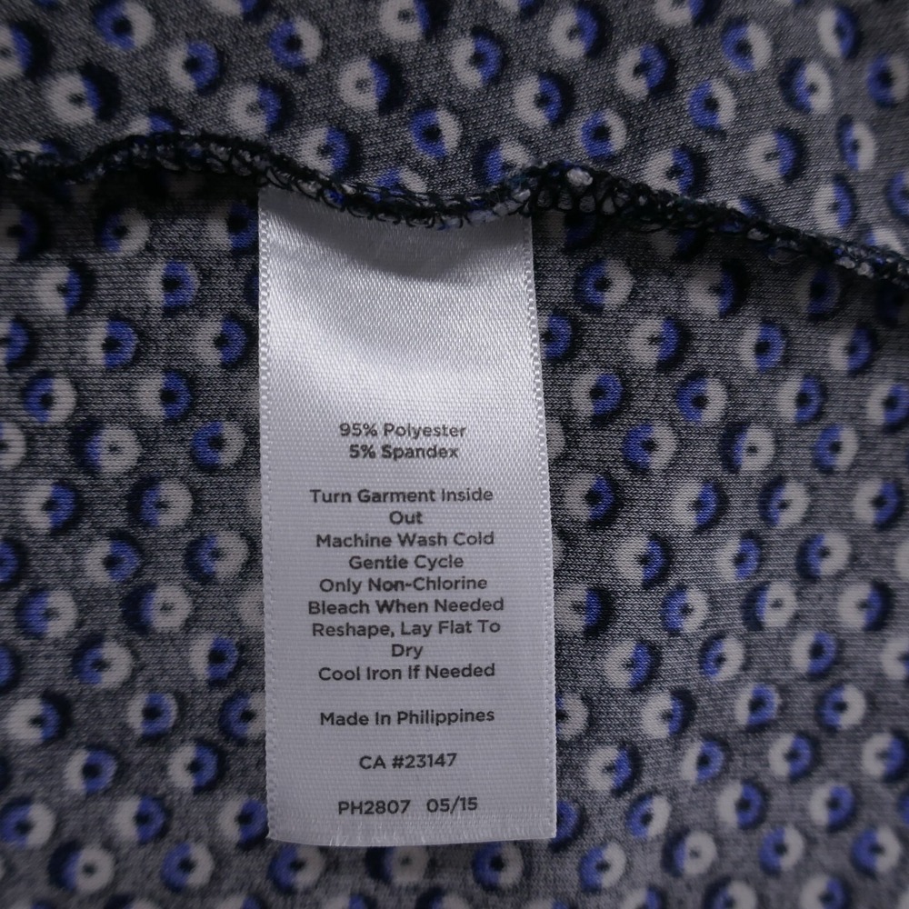 Talbots Petites Womens 14P Navy Blue Geometric Circle Print‎ ALine Flounce Skirt - Picture 10 of 11